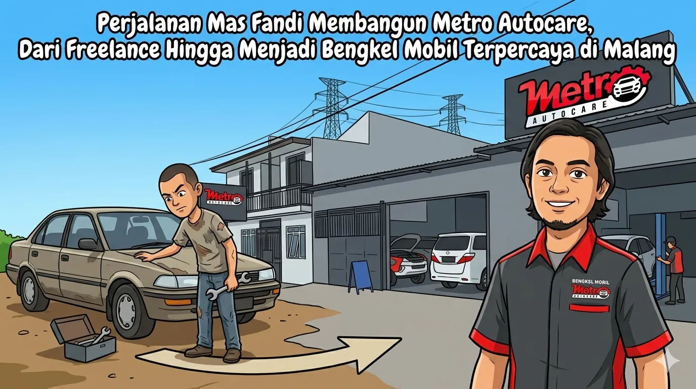 Perjalanan Mas Fandi Membangun Metro Autocare, Dari Freelance Hingga Menjadi Bengkel Mobil Terpercaya di Malang